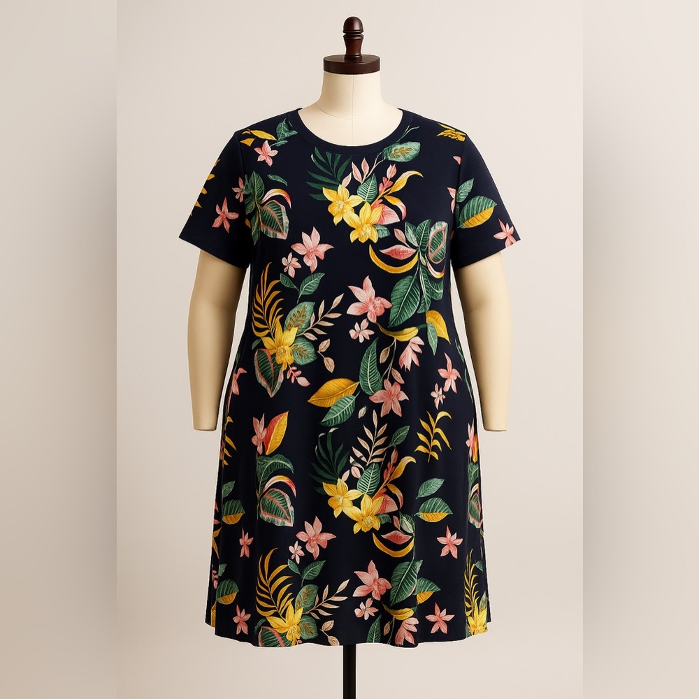 Old Navy Black Sundress Mini Casual Crew Neck
